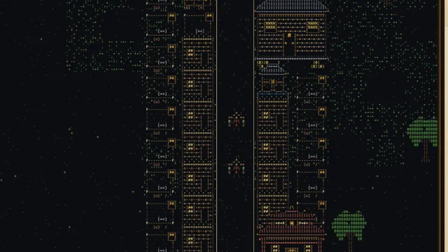 A street of the city as bare characters.